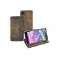 Suncase Book-Style Leather Case for / Google Nexus 5 / * GENUINE LEATHER * pocket cell phone pocket Case Case Case antique-brown