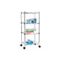 Serving casa Luna PURA® bathroom | with 4 safety glass shelves - with castors | kitchen cart, bathroom | 40x30x89cm