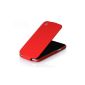 Exclusive Leather Case for Samsung Galaxy S4 / I9500 / I9505 / I9506 LTE + / model: Duke / foldable / ultraslim / genuine leather / Flip Case / Color: Red (Electronics)