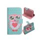 Voguecase® Case Cover Leather Wallet Case Cover For Samsung Galaxy Core Plus (GT-SM-G3500 G3502 G350) (Owl 08) of the Universal Free pen random screen (Wireless Phone Accessory)