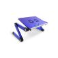 Lavolta bed table Folding Recliner Support for Notebook PC with cooler - 2x fans - Blue (Electronics)