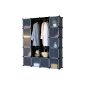 Shelving boltless shelving cabinet shelf wardrobe wardrobe - 184 x 148 x 37 cm - Black Graphic