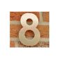 House number Nr. 8 - Brushed stainless steel - 15 cm - weather-resistant - easy to install