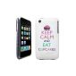 Keep Calm And Eat Cupcakes Design Hardcase White Protective Cover for Apple iPhone 3 3GS (Include Film Screen protectors) (Electronics)