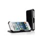 EasyAcc Bumper Leather Flip Cover Case for Apple iPhone 5S with Stand Function Black (Accessories)