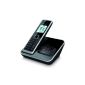 Telekom Sinus A 206 cordless phone with voicemail and graphic display (color: black, 150 phone book entries, 20 min retention time AB, monochrome graphic display) (Electronics)