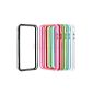 Bumper for iPhone 4 / iPhone 4S Trans. White / blue / green / red / pink / black Set of 6 1A fit original packaging + Free Stylus pen and protector for front and back (electronic)