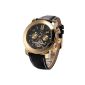 Kronen & Söhne - KS021 - Men Watch - Black-Gold Dial - Automatic Mechanical - Leather Strap (Watch)