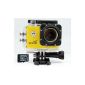 QUMOX WIFI Actioncam SJ4000 Action Sports Camera with Waterproof Full HD 1080p Video Helmet Camera Yellow + 32GB Micro SD (Electronics)