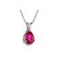 Revoni Ladies Necklace 925 Sterling Silver Ruby 2.25ct 1 red 46 cm PER-SP8302 (jewelry)