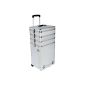 TecTake® cosmetics Pilotenkoffer Beauty suitcase Schminkkoffer Trolley Barber cases silver (Personal Care)