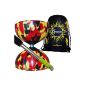 Mr Babache Diabolo HARLEQUIN (Black / Yellow / Red) + Sticks + Aluminium Diabolo string + Flames N Games Transport bag.  (Toy)