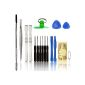 Kit Opening Tools / disassembly / 17 in 1 universal repair comprising transparent film adhesive 3M double-sided, tools to open smartphones (iPhone 3GS, 4, 4S, 5, 5C, 5S, 6, iPad 1, 2, 3, 4, iPod iTouch, PSP, Nintendo, HTC, SAMSUNG S2, S3, S4, S5, S6, Nokia, Huawei, LG, Motorola, Sony), solid PVC suction cup and screwdriver set.  (Wireless Phone Accessory)