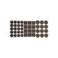 44-piece Filzgeiter set, furniture glides, glides - scratch protection, self-adhesive, in various sizes, brown, 3.5 mm thick