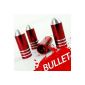 Valve Caps red pink 4Stück Bullet Design
