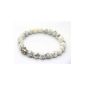 Cameleon-Shop - Stretch Bracelet Tibetan beads - White Howlite Stone - Head of Buddha - 16.5 cm (Jewelry)