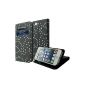 Protective Pouch Magnetic flap for Apple iPhone 5 / 5s - Design Strass - Black - by PrimaCase (Electronics)