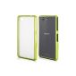 kwmobile® Crystal Case for the Sony Xperia Z3 Compact with matt transparent backrest and frame in green - Elegant and simple (Wireless Phone Accessory)