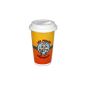 Breaking Bad Los Pollos Hermanos Travel Mug - Coffee-To-Go cups, printed, made of porcelain, white lid made of silicone.  (Household goods)