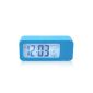 DBPOWER store alarm Noctilucent LCD desk clock, with touch-sensitive and nap function, Rechargeable Lithium Battery, Blue (Kitchen)