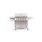 Rustler LP-0203A stainless steel BBQ gas grill, RS 810, 6 main burner 2.5kW, 1 side burner hob 2.5 kW, silver (garden products)