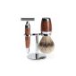 MILL - 3 pcs.  Shaving Set silvertip badger / Razor - STYLO series - handles Thuja Wood (Misc.)