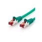 deleyCON CAT6 Patch Cable - S-FTP PIMF [1m] CAT.6 Network Cables / Ethernet Cable [Green] double shielded - plated connection (electronic)