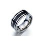 Top quality men's ring wedding ring engagement ring Ehering- stainless steel inlaid with carbon fiber fit (9) (Jewelry)