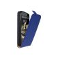 mumbi PREMIUM Leather Cover Moto G - Moto G Case Case clamshell Screen Protector Moto Fli G Tasche blau blue (Accessory)