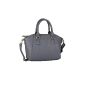 SIX gray-blue handle bag in trapezoidal shape with golden details (427-080)