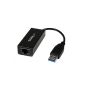 StarTech.com Adapter USB 3.0 to Gigabit Ethernet NIC Network - 10/100/1000 Mb / s - SuperSpeed ​​USB to RJ45 - Male / Female - Black (Personal Computers)