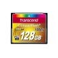 Transcend CompactFlash Ultimate 128GB memory card (1000x, 160MB / s read (max.), Quad-Channel, VPG-20 Video Performance) (Personal Computers)
