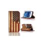 Me Out Kit FR Case with flap and printed synthetic leather for Samsung Galaxy Trend S7390 Lite S7392 - red / white / blue Stars and stripes flag USA (Electronics)