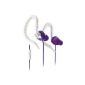 Yurbuds by JBL Focus 300 behind-the-ear sports headphones for ladies sweat resistant in-ear with a flexible earhook, Universal In-Line Microphone and 1-button remote control - Purple / White (Electronics)