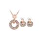 Ninabox Valentine Gifts Rose Gold Ladies Jewelry necklace, earrings with SWAROVSKI ELEMENTS crystals, gifts for women.  (Jewelry)