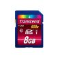 Transcend Ultimate Speed ​​SDHC Class 10 UHS-1 8GB Memory Card (up to 90MB / s Read) (Personal Computers)