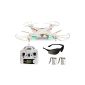 Syma X5C EXPLORER (researchers) White special edition with extra battery and HD camera with sound - 3D Quadrocopter Drone, with engine stop function & battery-Warner, 360 ° flip function, 2.4 GHz, 4-channel, 6-AXIS Stabilization System (Toys)