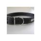 Leather collar 50 cm simple black quilted dog / ZOLUX (Miscellaneous)