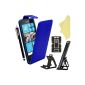BAAS® Hull Blue Nokia Lumia 520 Leather Case Cover + valve with Screen Protector + Stylus For Capacitive Touch Screen (Electronics)
