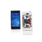 Me Out Kit FR TPU Gel Case for Sony Xperia M2 - white colored butterfly (Wireless Phone Accessory)
