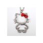 Hello Kitty Pendant Necklace Neck Chain Rhinestones (Toy)