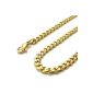 Konov jewelry men's chain, stainless steel curb chain necklace, gold - width 6mm - length 53cm (jewelry)