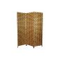 Homestyle4u 3 pcs. Wicker room divider Paravent Spanish wall brown with dark brown pattern
