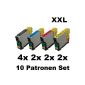 10x Compatible ink cartridges for Epson Stylus SX230 SX235 SX235W SX420W SX425W SX430W SX435W SX438W SX440W SX445W - 4x 2x Black Cyan Magenta 2x 2x Yellow (Office supplies & stationery)