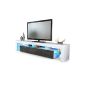 TV cabinet Low cabinet Low Lima V2 White / Black metal in high gloss