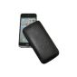 Original Suncase Genuine Leather Case for Apple iPhone 5 / 5S (with flap retraction function) in full grain black (Accessories)