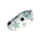 Soft leather baby shoes star white and light blue, Dotty Fish Boys (Clothing)