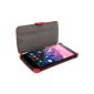 igadgitz Premium Foil Red PU Leather Case Cover for LG Google Nexus 5 Case Cover with Sleep Wake + Viewing Stand + Screen Protector (Wireless Phone Accessory)