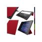 iGadgitz Red PU Leather Case Cover Smart Cover for Sony Xperia Z2 Tablet SGP511 10.1 