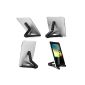 Continuous Light Tablet Laptop Fold-Up Stand Cradle iPad mobile tablet Support Office Lazy carrier for Apple iPad / Kindle Fire / Galaxy Tab 7-inch -10 inch Folding holder - Black (Electronics)